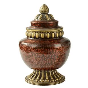 藏村藏式糌粑盒 藏族糌粑桶储物罐糖果盒铜米盒 奶渣盒青稞桶摆件