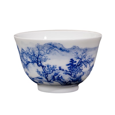 景德镇陶瓷手绘青花品茗单杯