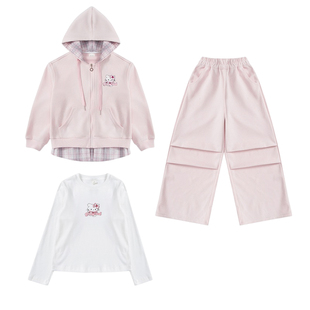 女童套装2026新款洋气时髦儿童衣服女孩春装卫衣三件套春秋季大童