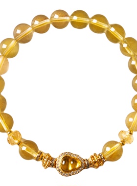 黄水晶手串财气满盈转运珠