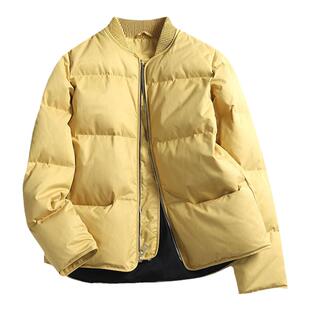 2025秋冬新款外套白鹅绒立领短款羽绒服女小个子冬保暖高端面包服