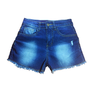 夏装新款男士纯色超短裤弹力三分裤修身毛边牛仔短裤女士紧身热裤