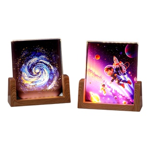 定制照片浩瀚银河水晶相框发光小夜灯桌面摆件生日礼物新年情人节