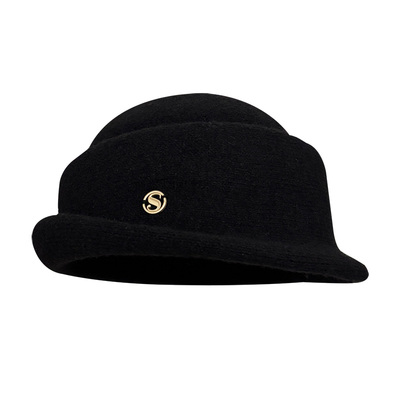 小头围法式黑色赫本风千金帽子女