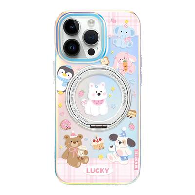 MASFEIL × 西高地派对适用苹果17Promax手机壳新款Lo5磁吸带支架iPhone16Pro保护套15支点好看14超薄女13pm