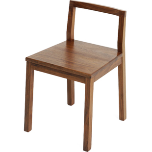 MUMO木墨 不折椅 简约红橡黑胡桃实木餐椅单人椅餐厅书房