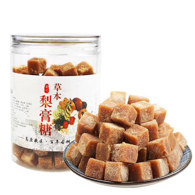 梨花香草本梨膏糖薄荷糖润嗓子260g枇杷糖金川草本糖素食润喉糖