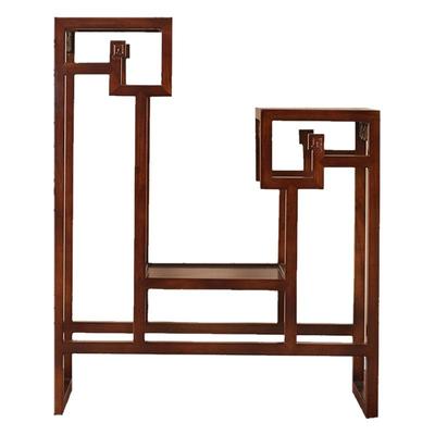 花架中式实木多层绿萝榆木质奇石