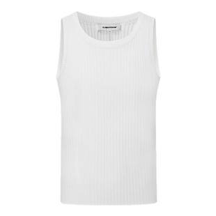 CLIMAX VISION基础简约肌理感坑条弹力紧身运动针织背心打底男款