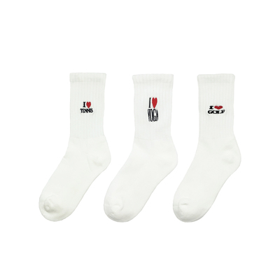 FSTPS运动主踢原创爱心刺绣情侣袜中筒袜女秋冬送礼毛巾底保暖