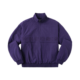 WHOOSIS（不知其名）半拉链绣花棉服夹克运动美式复古男女校园潮