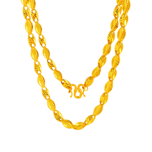 越南沙金项链男实心瓜子大金链假黄金夸张老人饰品加长刻字不怕水