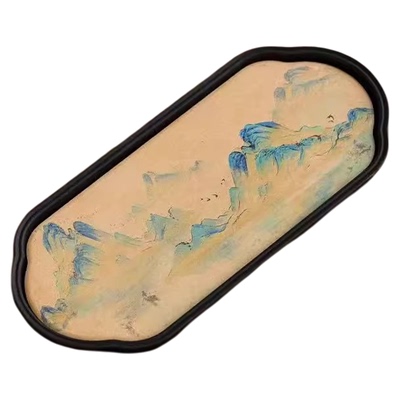 冠森吸水茶盘国风茶托盘茶室茶具一人小茶台干泡台茶海沥水茶杯