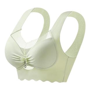 无痕固定杯上托文胸蕾丝内衣无痕性感女聚拢防下垂裸感胸罩收副乳