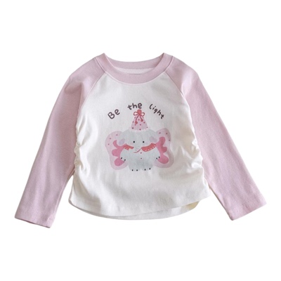 女童长袖打底衫t恤卡通春秋新款
