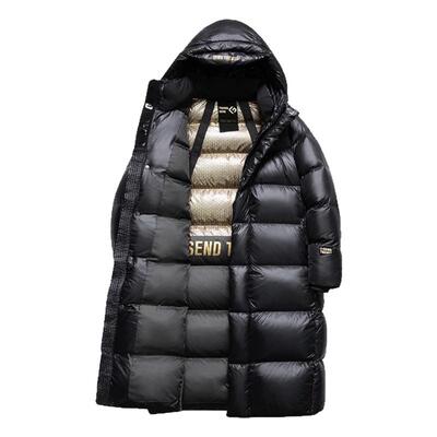 高端黑金鹅绒羽绒服2025冬季过膝长款东北超厚保暖极寒服男女同款