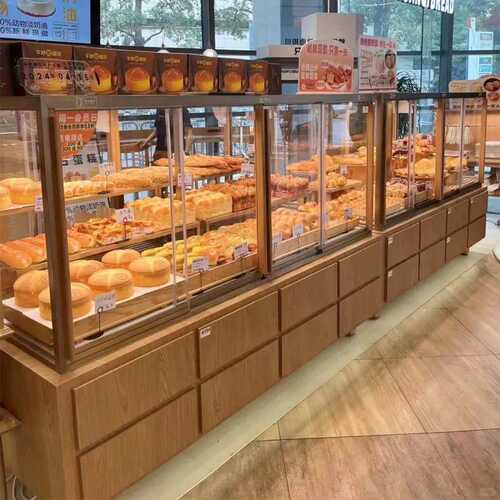 蛋糕店玻璃陈列柜烘焙甜品展示柜面包玻璃柜展台 面包展示架定制
