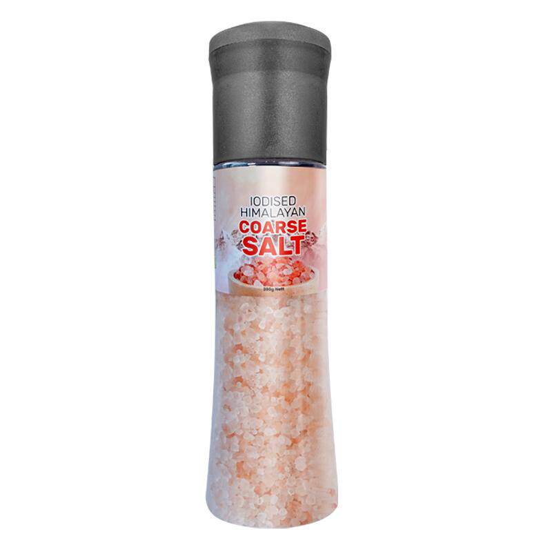蔬事喜马拉雅玫瑰盐无碘食用海盐粉盐粗盐进口岩盐带研磨器390g