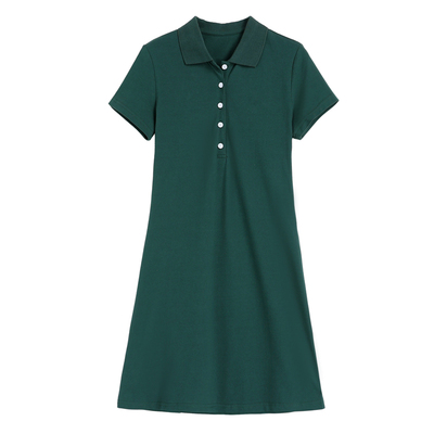 高级感纯棉夏天POLO领连衣裙