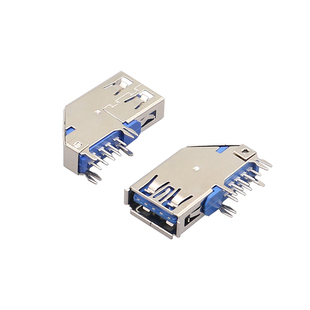 USB3.0A母AF侧插长体母座90度插脚高速USB接口母座接插件有无卷边