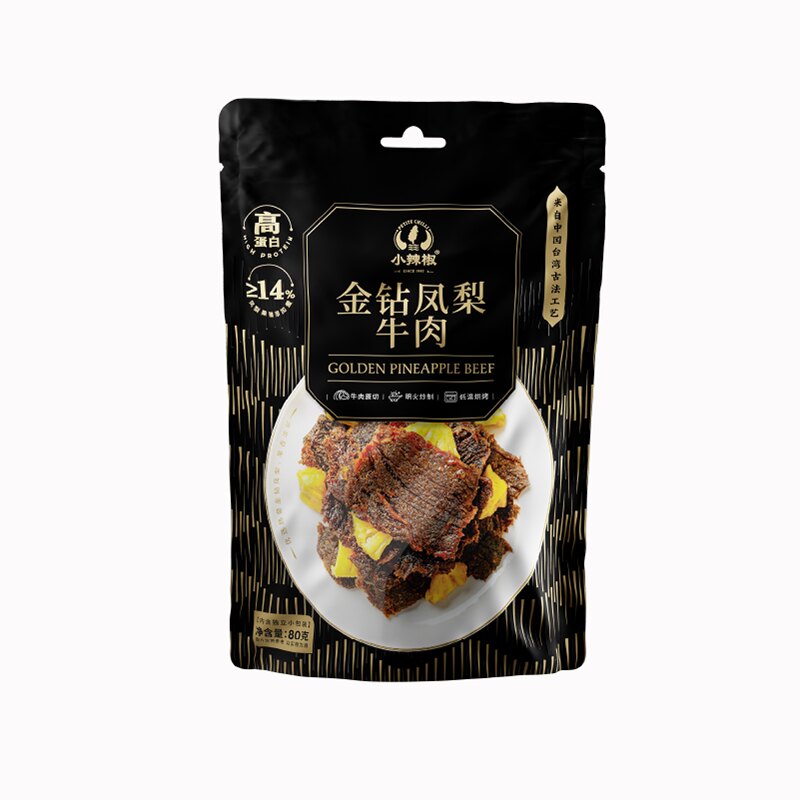 【U先试吃】金钻凤梨牛肉干80g进口牛肉菠萝味休闲零食独立袋装