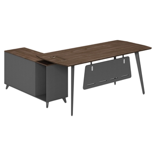 格诺瓦网红班台简约现代办公家具经理台简约主管办公桌钢木胡桃