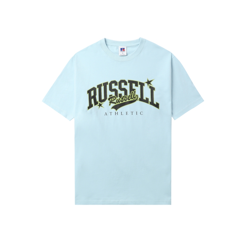 RUSSELL ATHLETIC男装夏季新品时髦亮色字母印花短袖T恤2114LXK