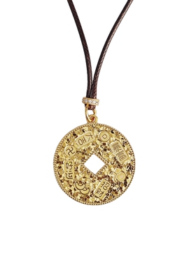 足银9999碎冰冰钱币吉言项链女