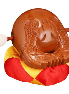 木鱼法器实木一套香樟木家用老式静心打击乐器表演道具木雕摆件