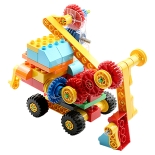 费乐大颗粒机械齿轮积木拼插科技拼装儿童益智科教玩具男女教具