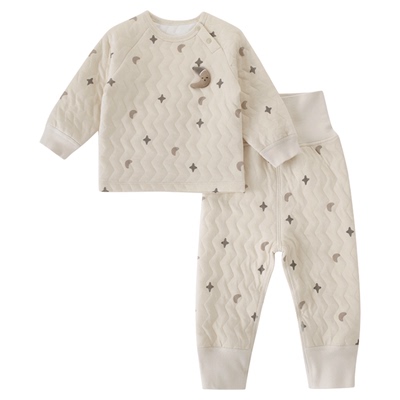 巴厘小猪宝宝秋冬夹丝加厚两件套