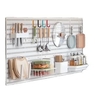 厨房洞洞板配件挂墙上多功能置物架刀架壁挂收纳架隔板桌面造型