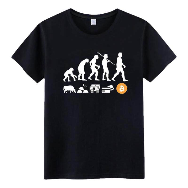 马斯克同款短袖T恤BTC货币进化比特币BITCOIN区块链衣服币圈纯棉