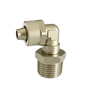 铜气动快拧接头直角弯头康茂胜1541外螺纹锁母式PU尼龙气管YTNL