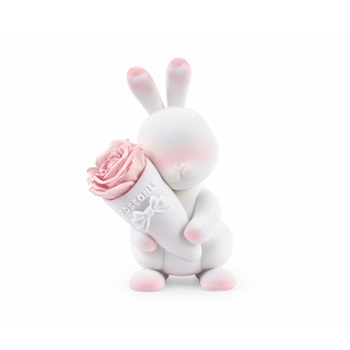 【七夕礼物】ROSEONLY诺誓甜心兔永生花玫瑰礼盒送女友生日情人节
