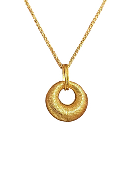 新中式拉丝金坨坨圆环锁骨链女