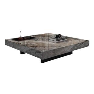 政府补贴意式极简轻奢大理石岩板茶几简约方形客厅家用大小户型