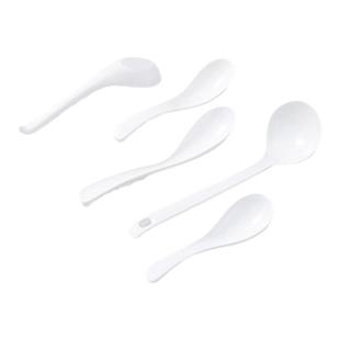 白色密胺勺子饭店塑料汤勺商用勾勺麻辣烫拉面勺餐厅仿瓷餐具调羹