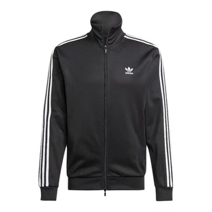 Adidas/阿迪达斯男女款复古立领黑色运动夹克外套IJ7058 IY8077