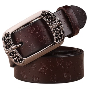 腰带女真皮纯牛皮宽韩版女士牛仔裤复古休闲bf风简约时尚百搭皮带