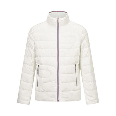 RARE威雅男装2025冬季新款钥匙提花不规则设计白色鹅绒羽绒服外套