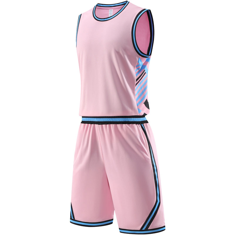 篮球服套装定制球队比赛训练服中大学生队服背心运动球衣 713粉色