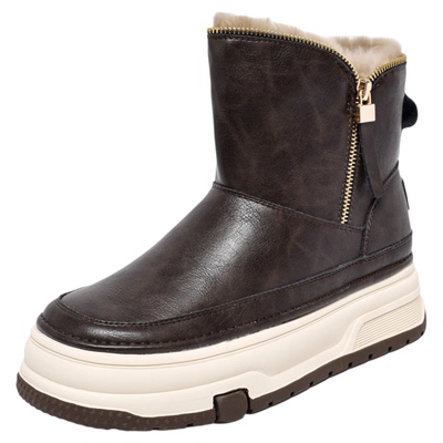 大丫丫大码厚底款雪地靴保暖舒适