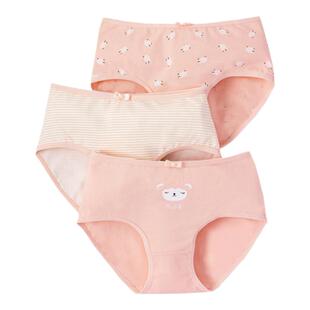 3条顶呱呱女宝内裤女童纯棉短裤精梳棉三角裤儿童不夹PP女孩裤头