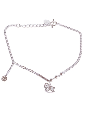 足银999纯银马上有钱盘缠手链女