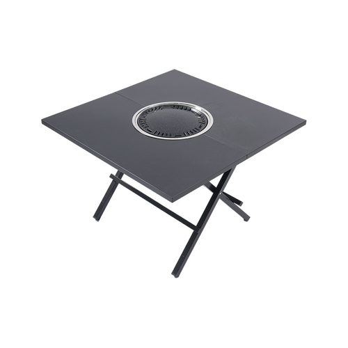 地摊夜市折叠碳烤桌子地炉烤肉桌不锈钢商用烧烤火锅围炉煮茶户外