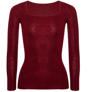 BeChic 温暖柏林系列纯色U领长袖绵羊毛打底BC72AV1