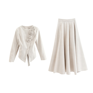 松弛感老钱风套装毛呢外套大衣半裙秋冬贵气感江浙沪富家千金穿搭