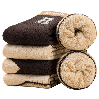 儿童2025秋冬加绒加厚保暖毛圈袜