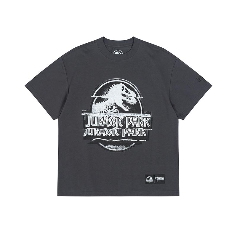jurassic worldJeff 侏罗纪公园系列 新款美式复古男女短袖T恤